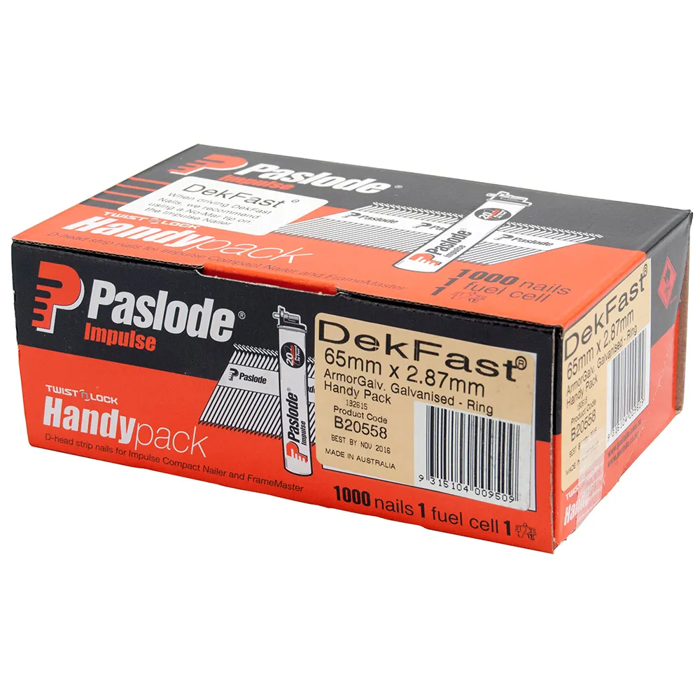 PASLODE 65mm Impulse DekFast 1000 Pack B20558