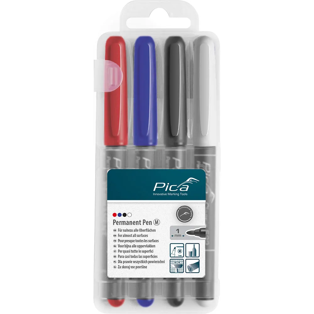 PICA Classic Permanent Pen Set - Medium Tip (4 Colors) 534/04