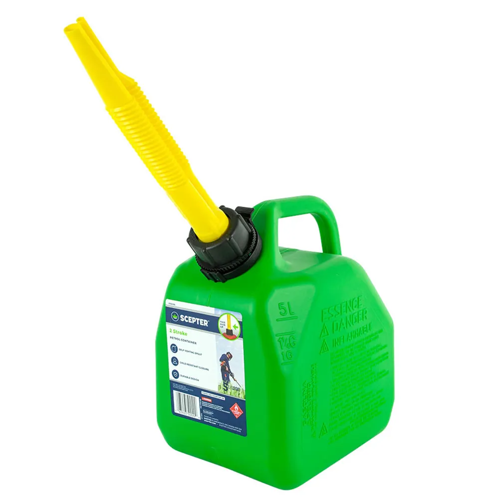 SCEPTER 5L Green Plastic 2 Stroke Fuel Can-No Vent FUE8265