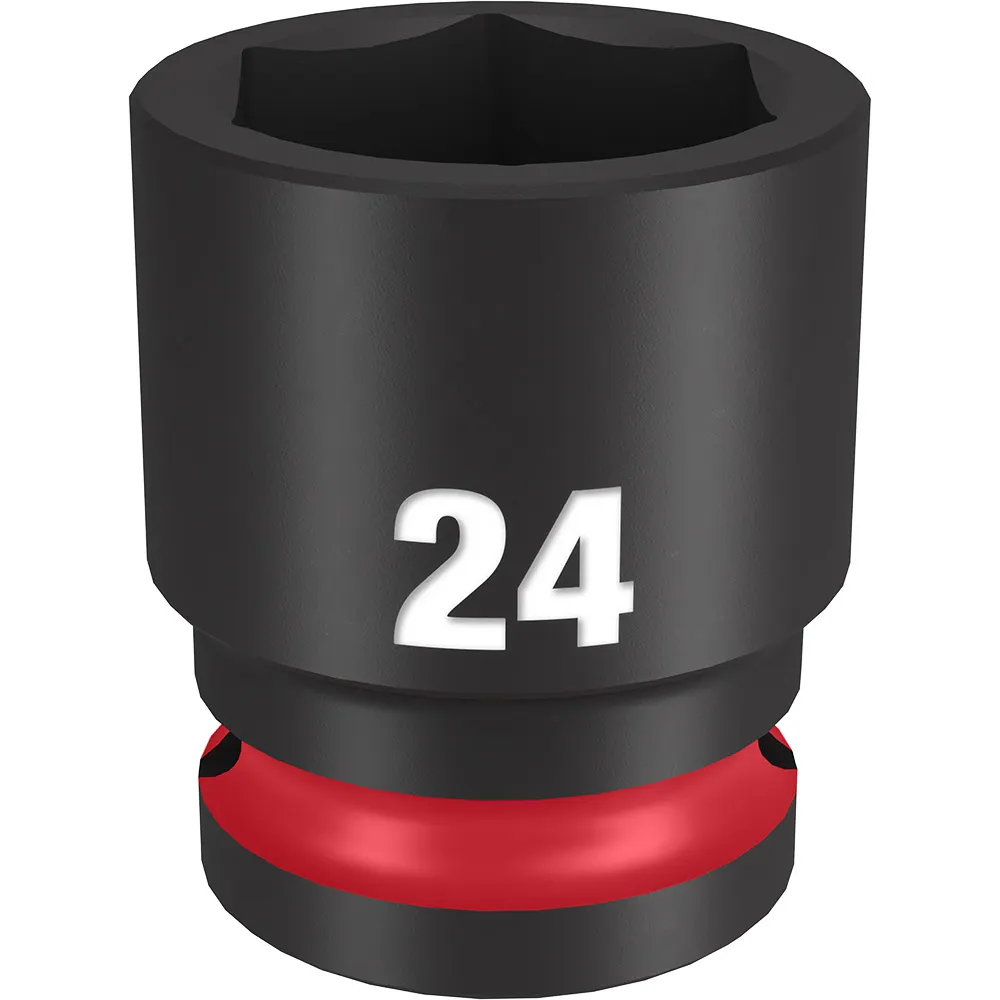 MILWAUKEE 1/2inch Drive 24mm Standard 6 Point Impact Socket - SHOCKWAVE 49666256