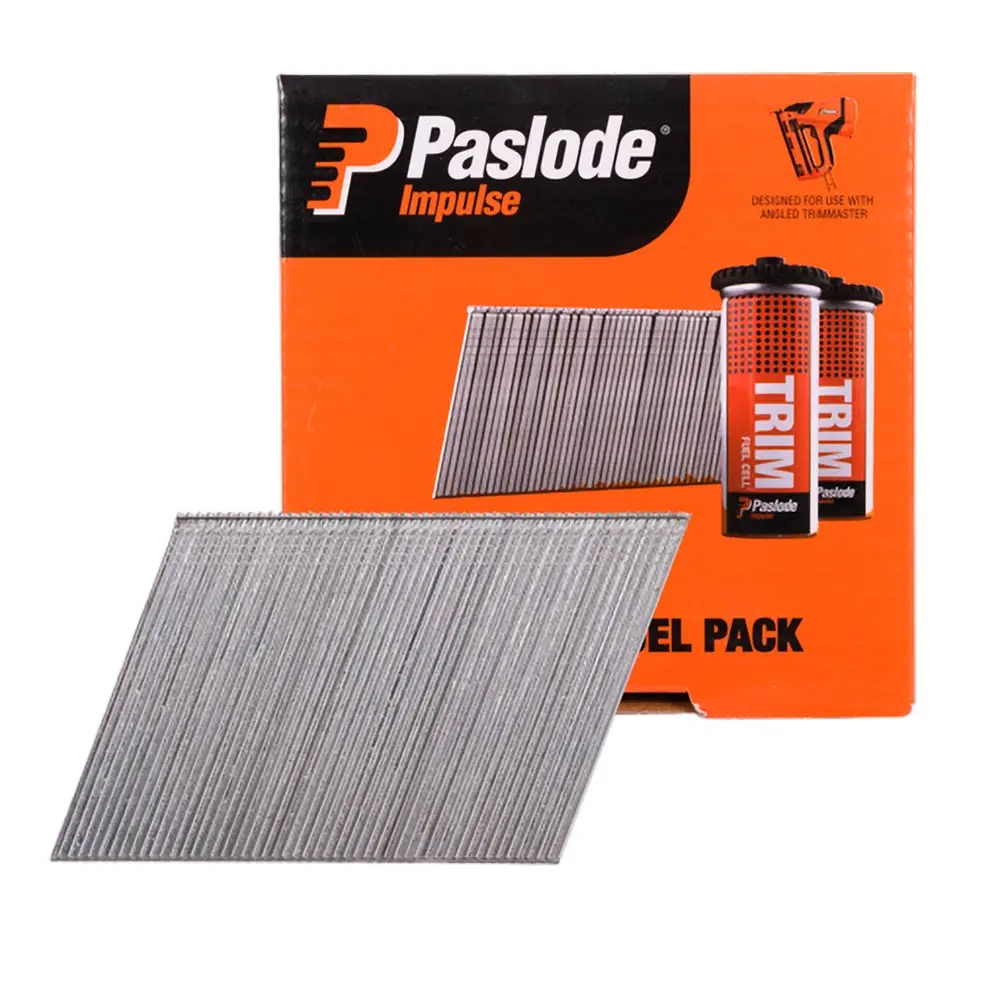 PASLODE 63mm 20 Degree C Brad Nails & 2 Fuel Cells - 2000 Pack B20765