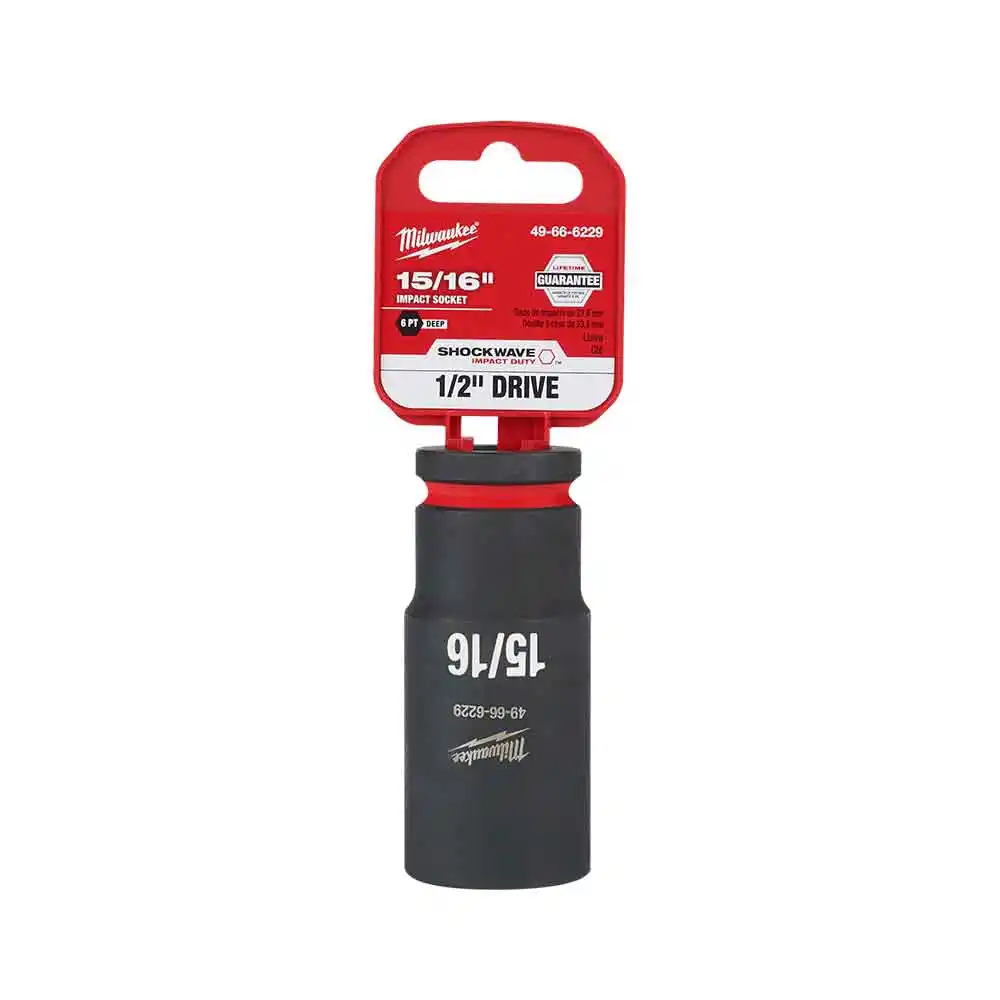 MILWAUKEE SHOCKWAVE 1/2" Drive 15/16" Deep 6 Point Impact Socket 49666229