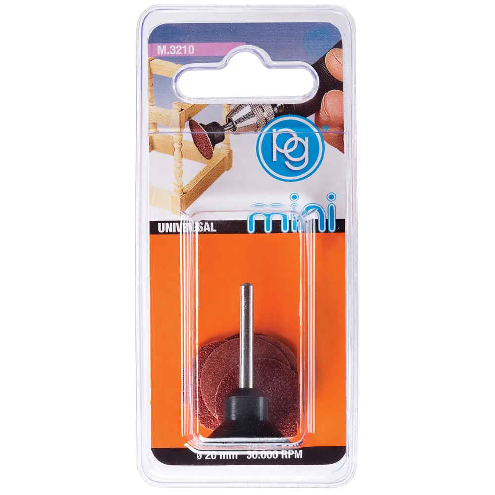 PG MINI 6 Piece Sanding Disc Includes Backing Pad M.3210