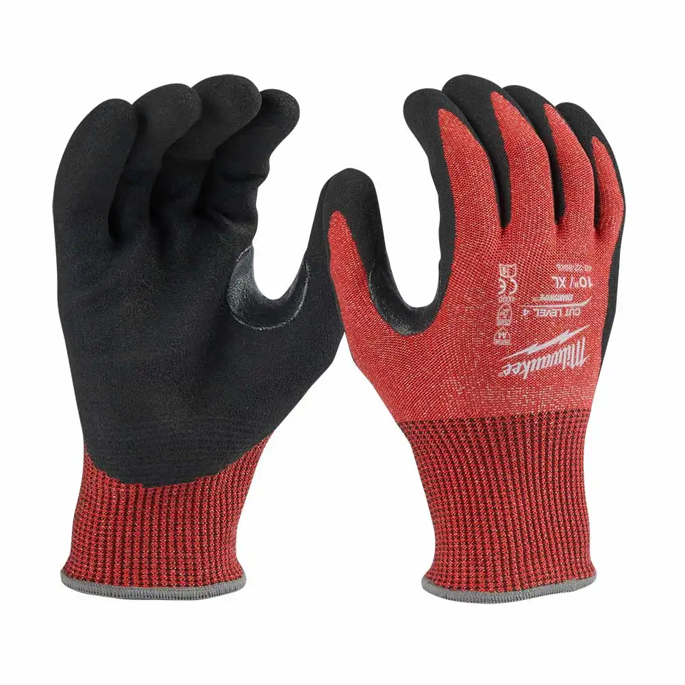 MILWAUKEE Cut 4(D) Nitrile Dipped Gloves X Large 48228948