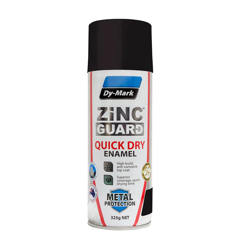 DYMARK 325g Aerosol Quick Dry flat Black Zinc Guard Paint Enamel 230932101