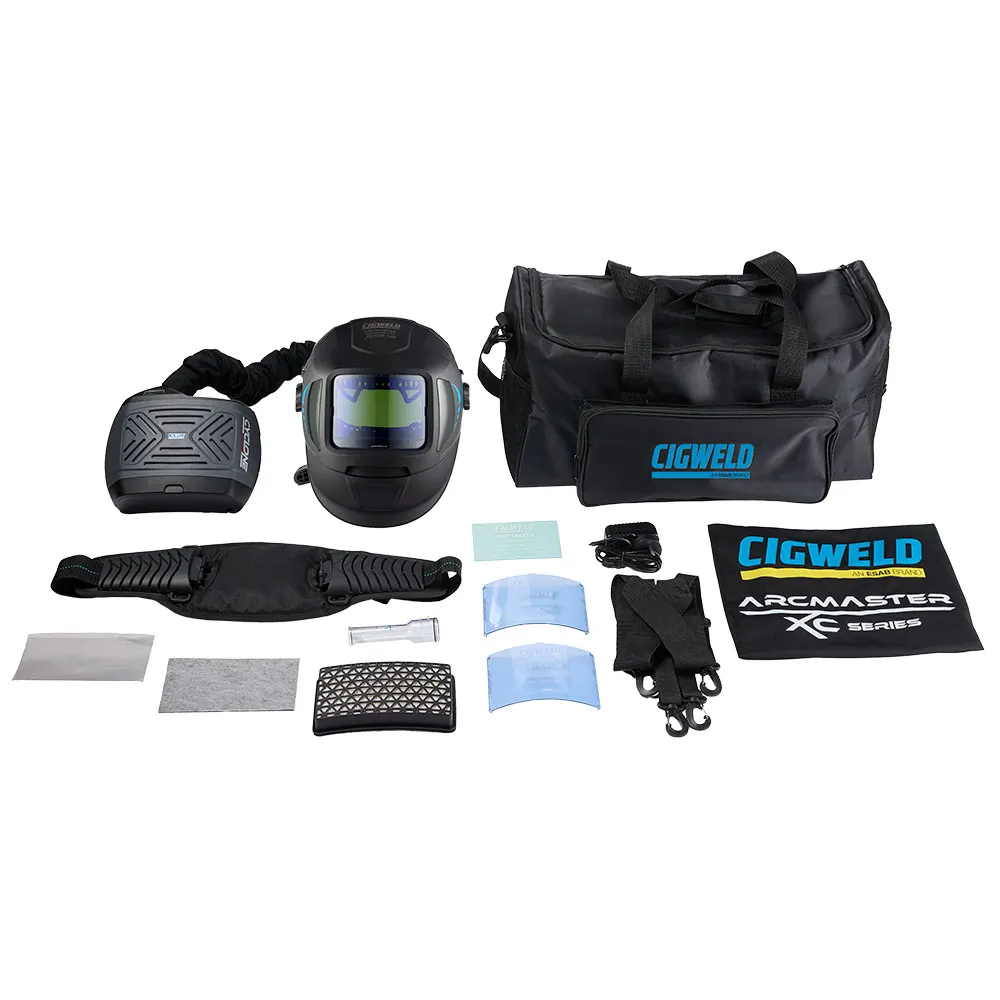 CIGWELD Arcmaster XC90F Air With Cyclone PAPR Welding Helmet Trade Kit 45XC90F1AIR