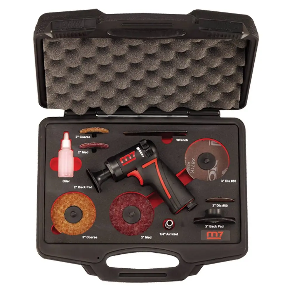 M7 2"/3" 1800rpm Air Mini High Speed Sander Pistol Style 11 Piece Kit M7-QP212N