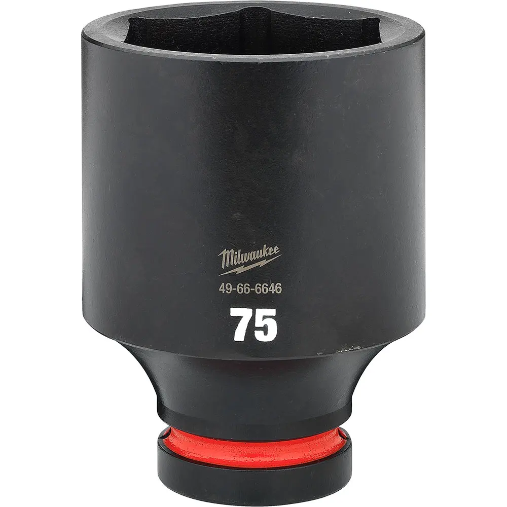 MILWAUKEE SHOCKWAVE 1inch Drive 75mm Deep 6 Point Impact Socket 49666646