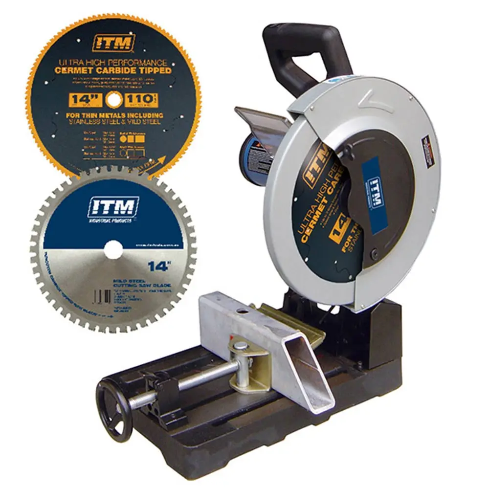 ITM 350mm Cold Cut Saw with TCT Mild Steel Blade and 110T Cermet Blade S14-PROKIT