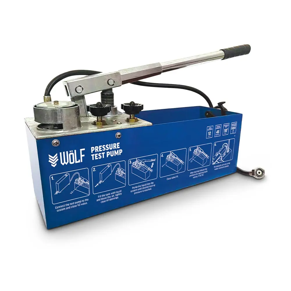 WoLF Pressure Test Pump Max 725PSI/5000KPA Dual Valve w/ Gauge WPT000