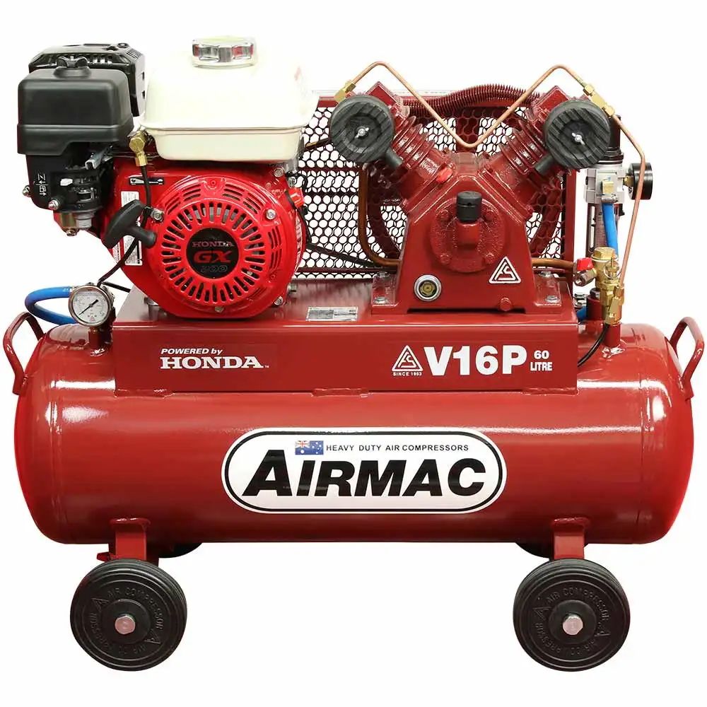 AIRMAC 6.5h 60l 195 L/Min Honda Petrol Air Compressor AM V16P