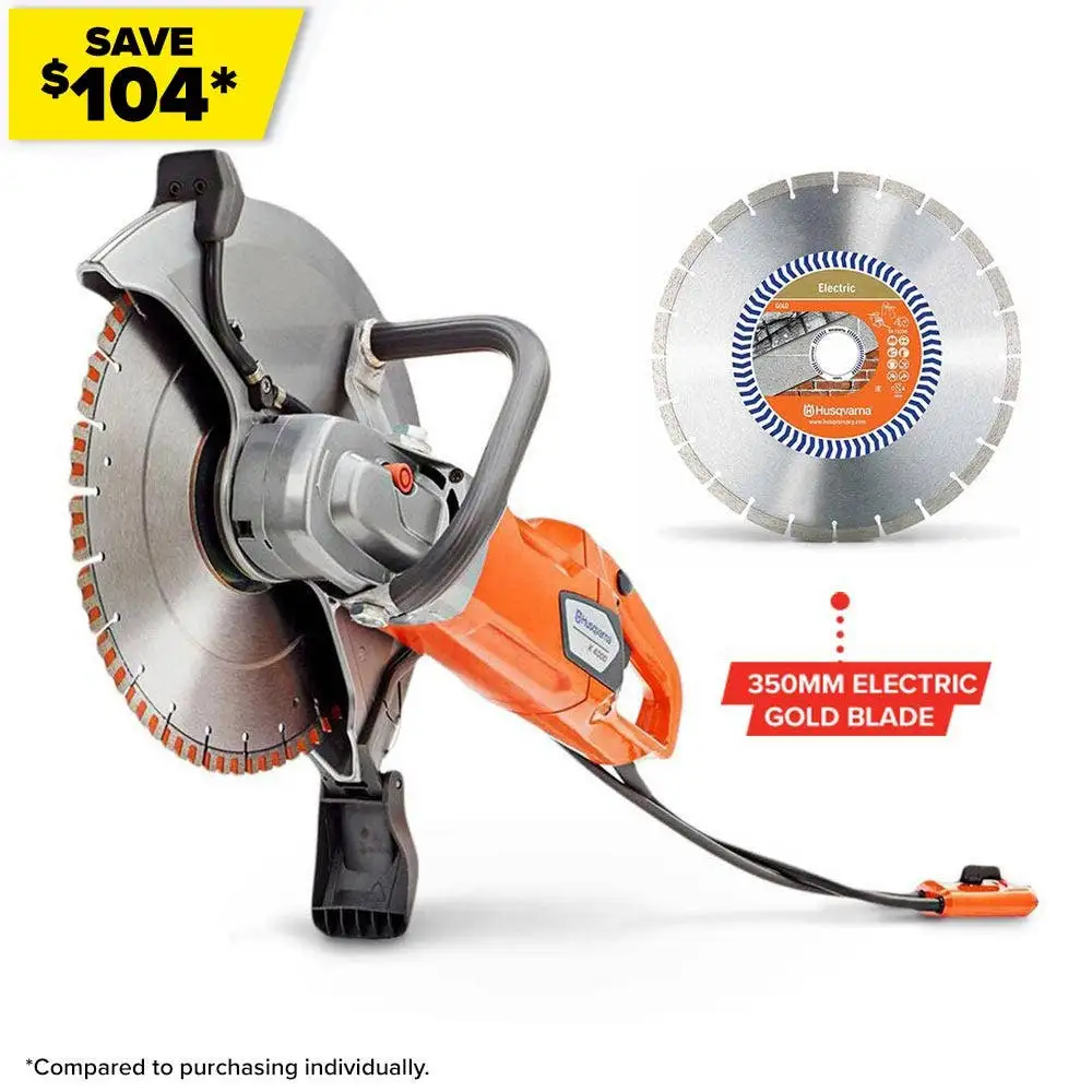 HUSQVARNA 350mm Demolition Saw K4000 with 350mm DIAMOND Blade Kit