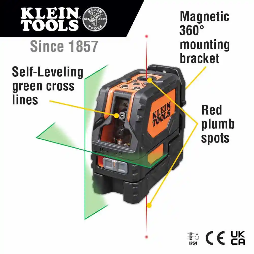 KLEIN 1H1V+Pl Crossline Green Level Laser A-93LCLG