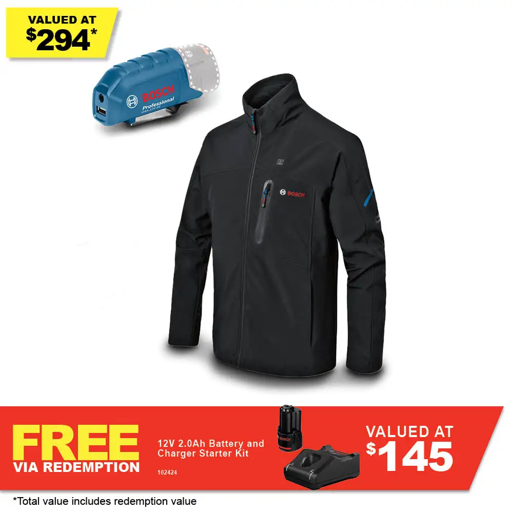 BOSCH 12V Soft Shell Heated Jacket Skin - Black 06188000DX