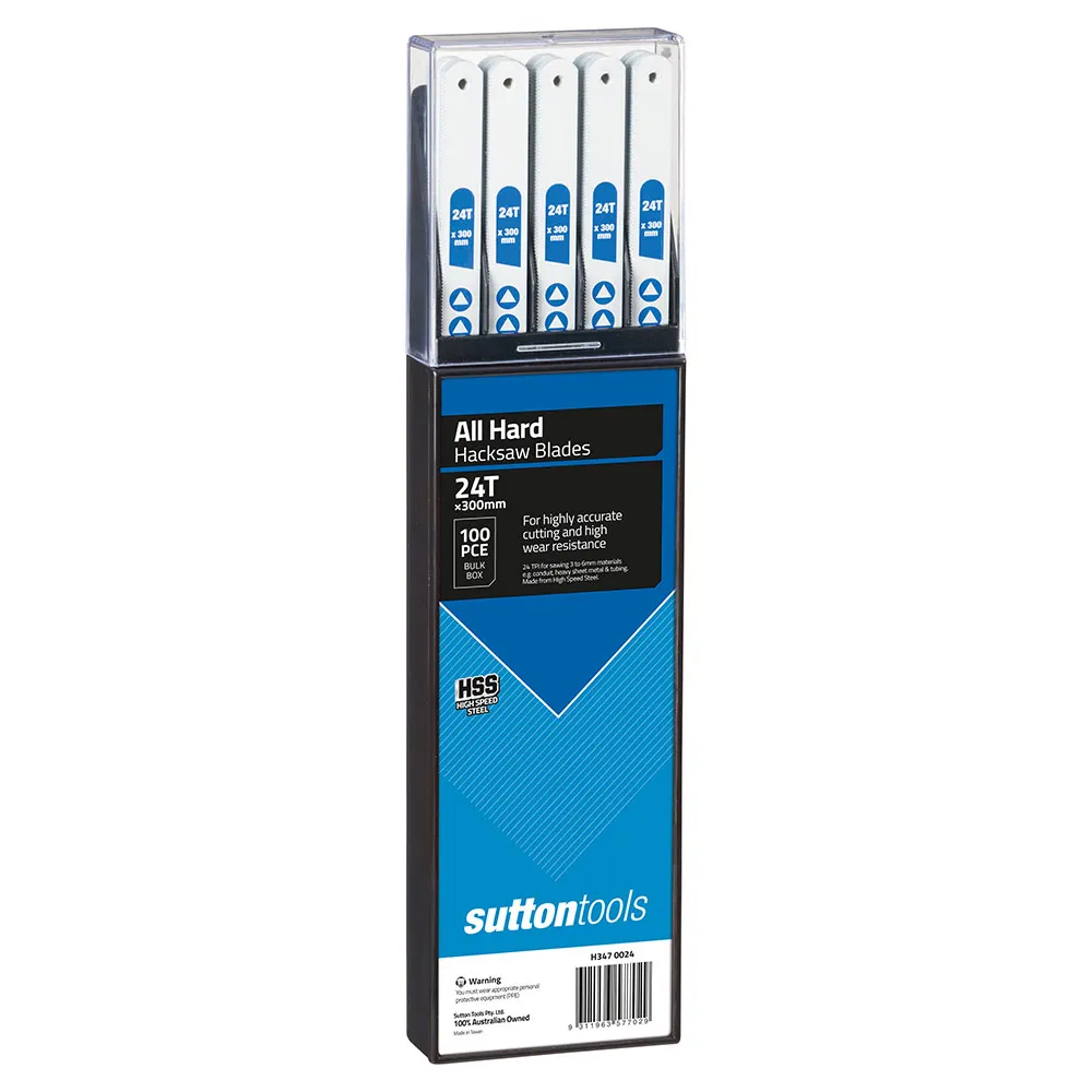 SUTTON 300mm 24TPI Hard HSS Hacksaw Blade - 100 Pack H3470024