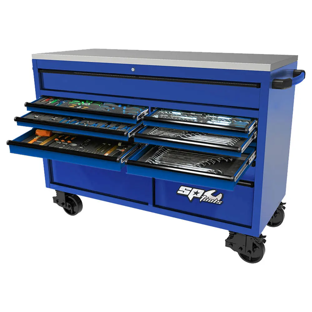 SP TOOLS 13 Drawer Metric/SAE USA Sumo Series Tool Kit Blue/Black - 465 Piece SP50805BL