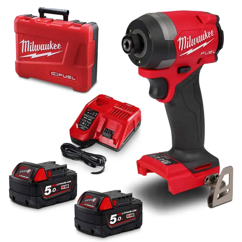 MILWAUKEE 18V FUEL 2 x 5.0Ah 1/4inch Hex Impact Driver Kit M18FID3502C