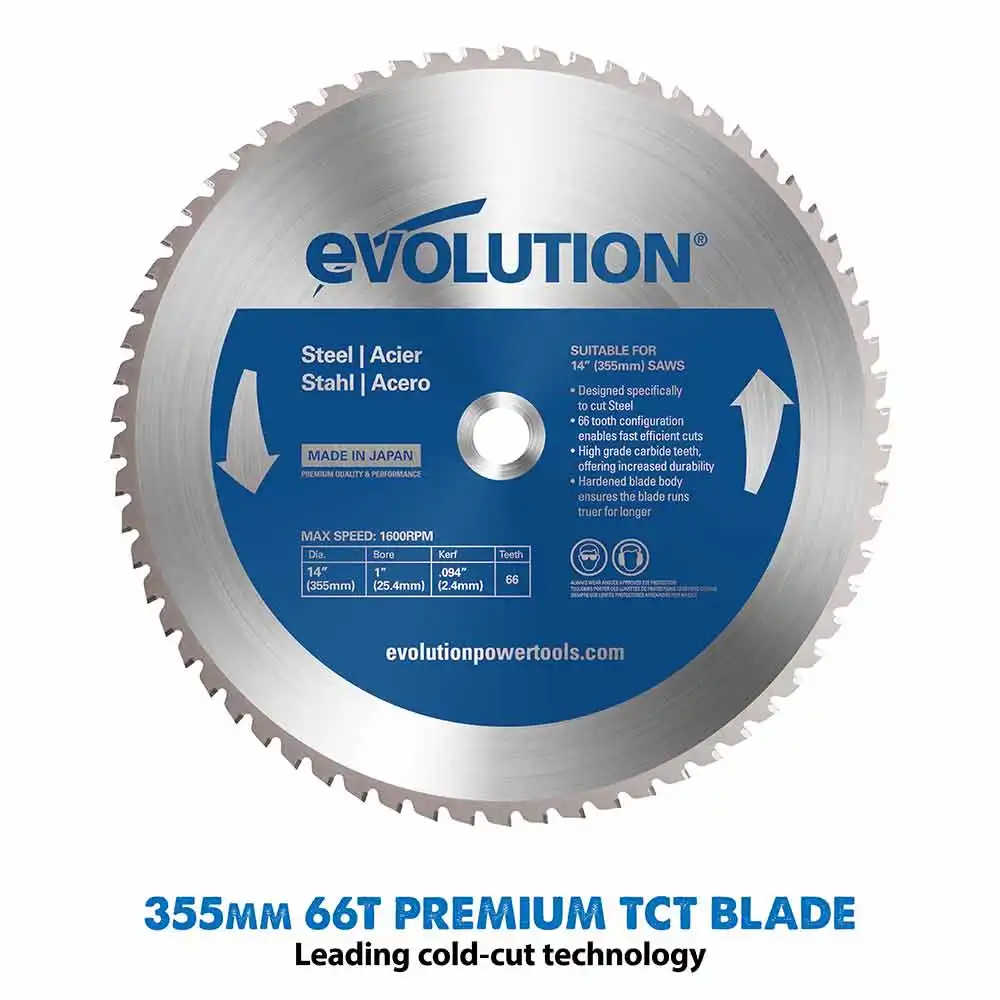 EVOLUTION 355mm 14inch 1800w TCT Chop Mitre Saw S355MCS