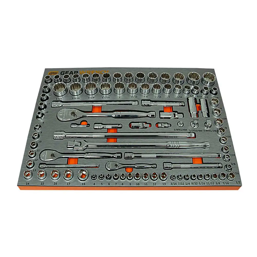 GEARWRENCH EVA Tray 1/4", 3/8" & 1/2" Drive Sockets - 90 Piece 83992