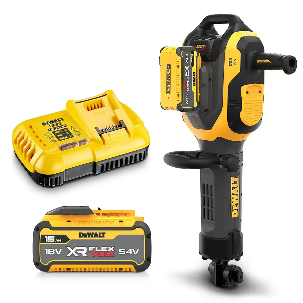 DEWALT 54V XR FLEXVOLT 2 x 15.0Ah Hex Demolition Hammer Kit DCH966Z2-XE
