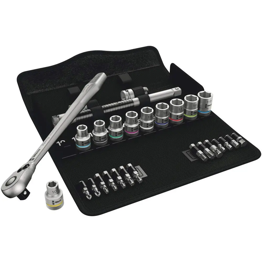 WERA 10-19mm 1/2Inch Drive SC8 Metric Switch Lever Socket Set - 28 Piece WER004078
