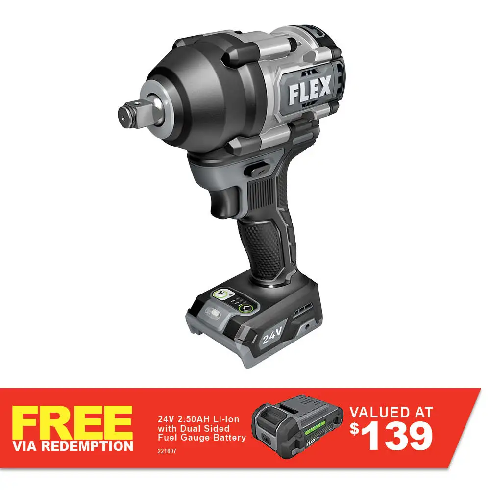 FLEX 24V Brushless 1/2inch 1016nm Mid Torque Impact Wrench Skin FXA1451-Z