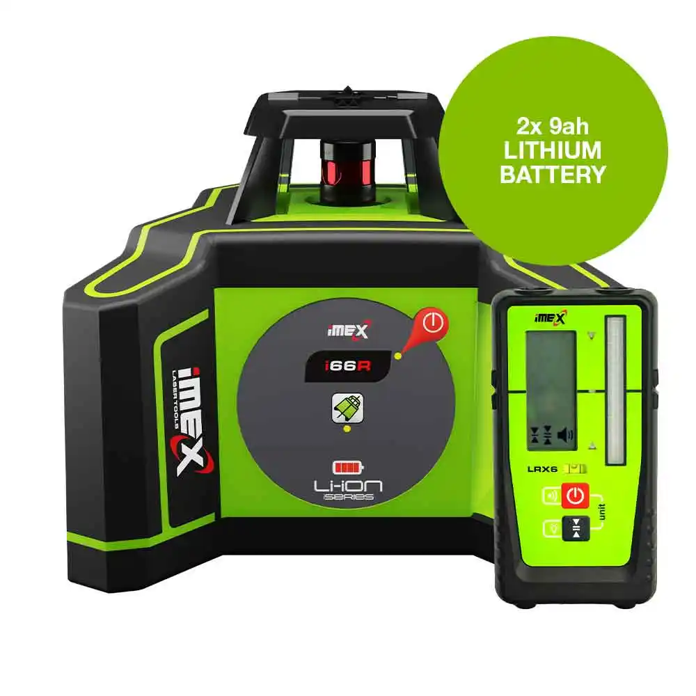 IMEX 400m Red Beam Rotary Laser Level with mm-Receiver 012I66R