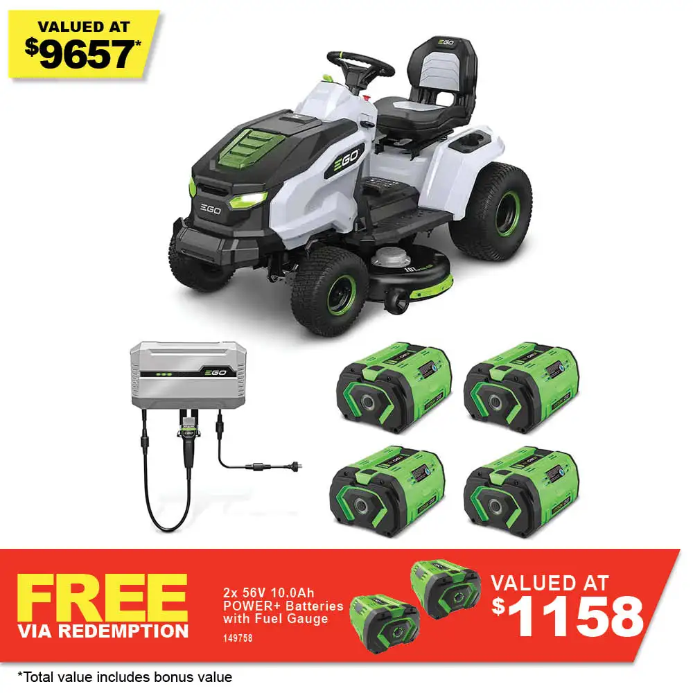 EGO 56V 4 X 10.0Ah 42inch T6 Tractor Ride On Mower Kit TR4204E