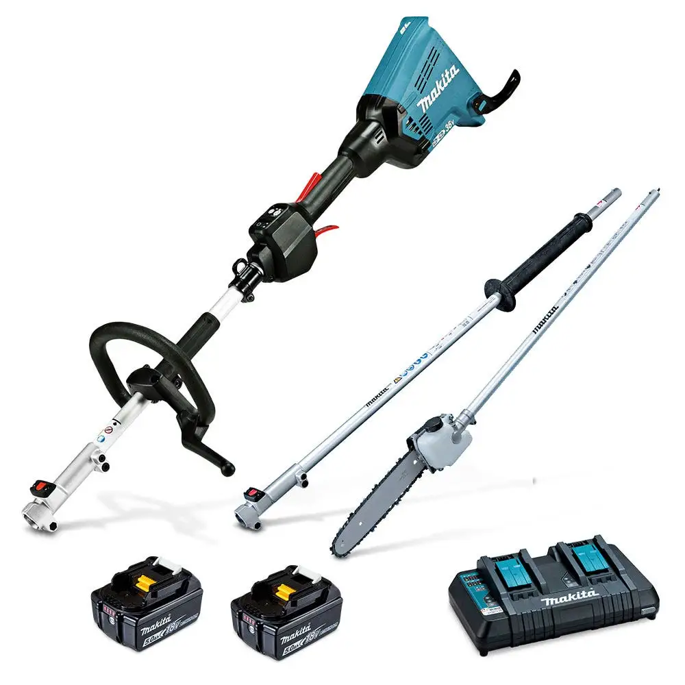 MAKITA 36V (18Vx2) 2x5.0Ah Multi-Function Power Head and Pole Saw Kit DUX60PSPT2-B
