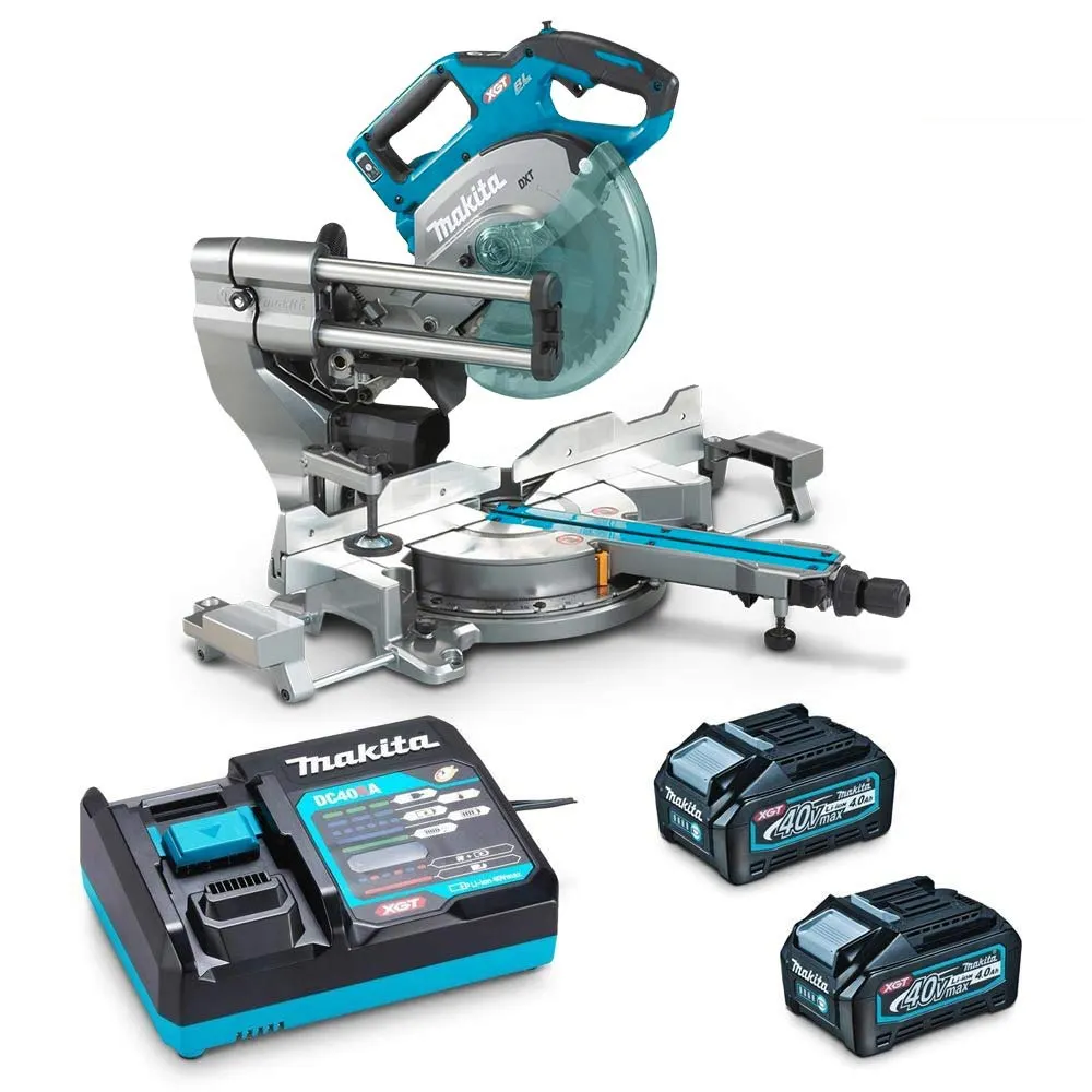MAKITA 40V Max XGT 2 x 4.0Ah 216mm Slide Compound Mitre Saw Kit LS002GM201