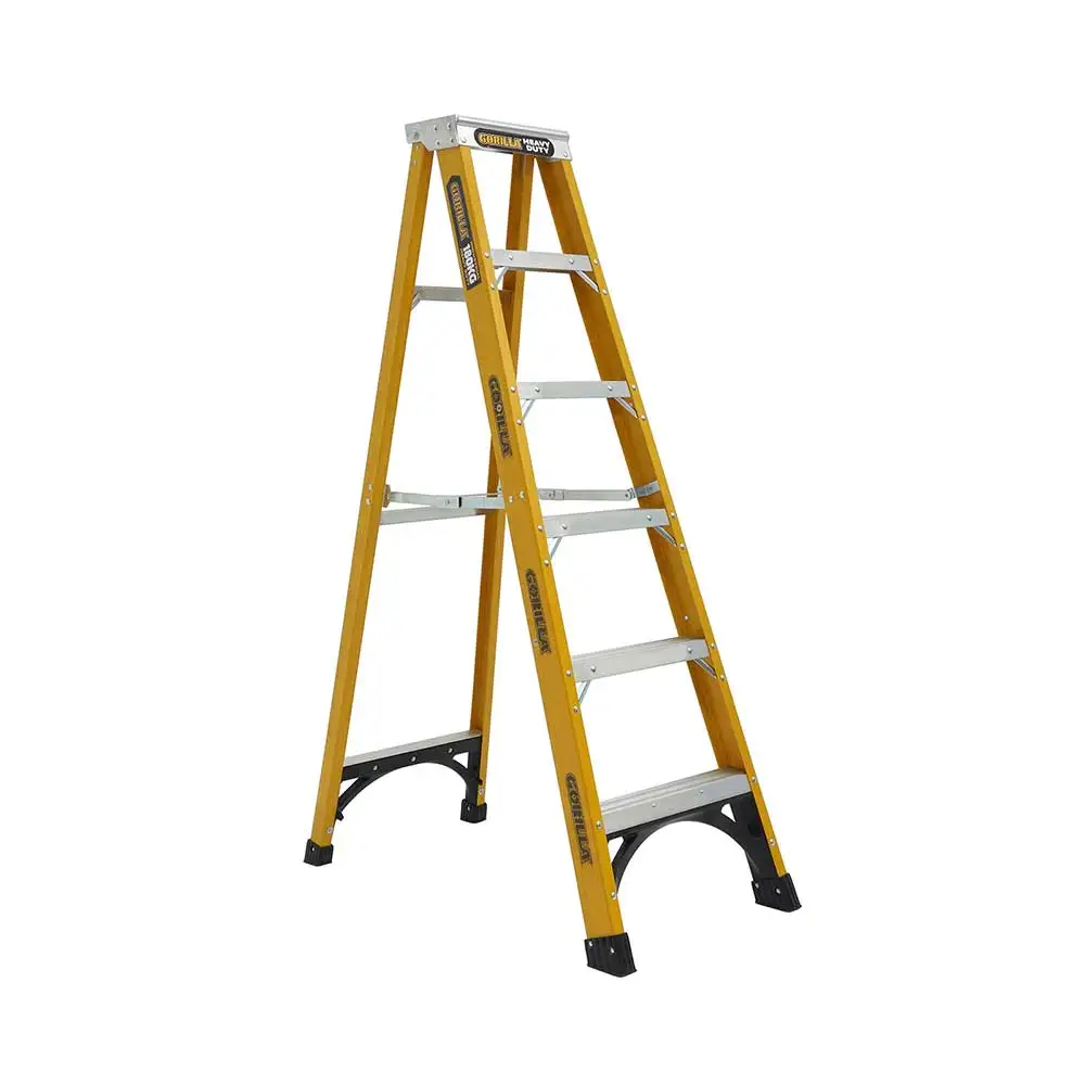 GORILLA 1.8m 180kg Heavy-Duty Fibreglass Single Sided Step Ladder FM006-HD