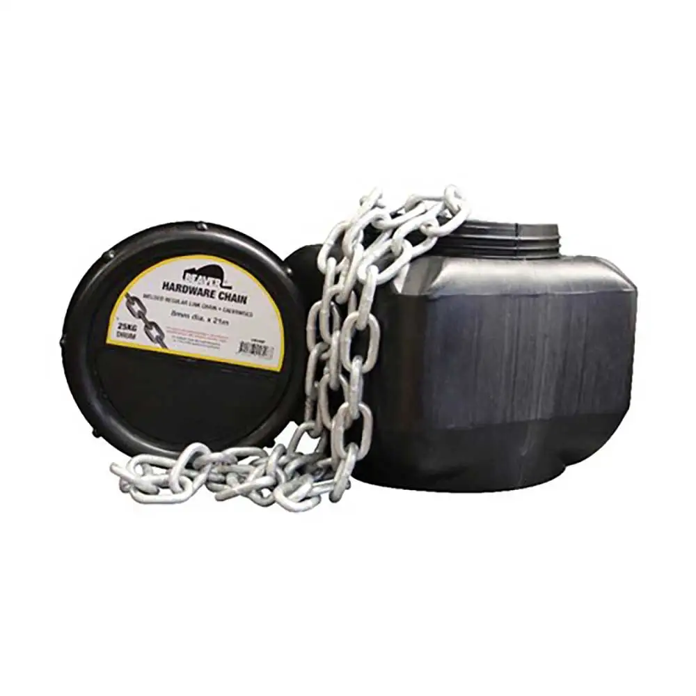 BEAVER 57m 5mm Chain Regular Link Galvanised - 25kg Pail 100305P