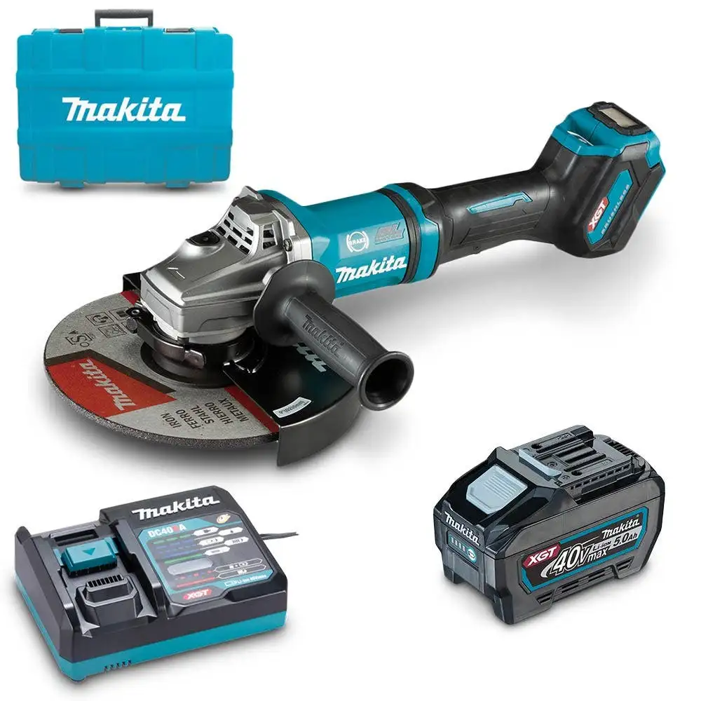 MAKITA 40V Max XGT Brushless 230mm 1 x 5.0Ah Angle Grinder Kit GA038GT101