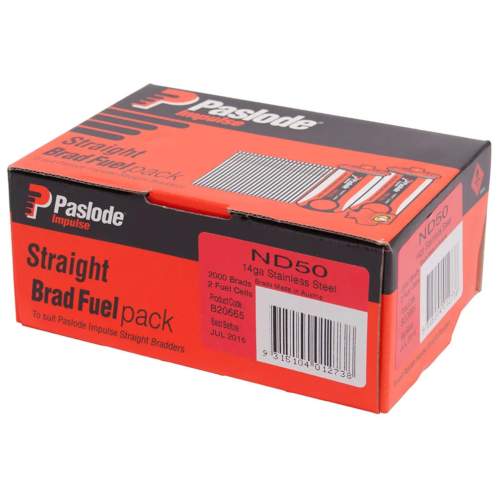PASLODE 50mm ND Series Brads 2000 Pack B20665