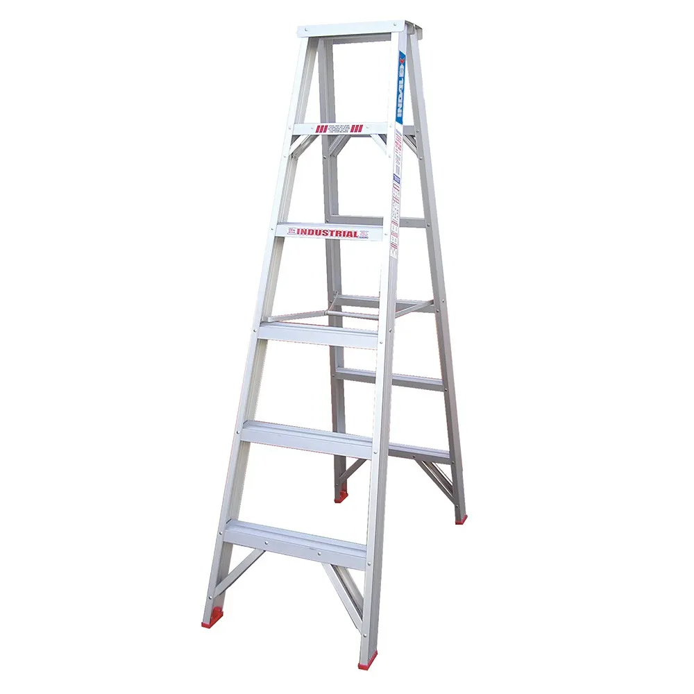 INDALEX 135kg Trade 1.8m Aluminium Double Sided Step Ladder TRDS6D