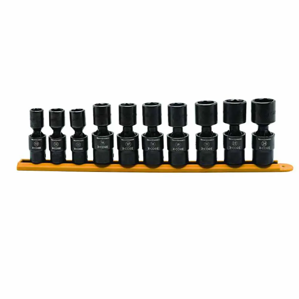 GEARWRENCH 1/2inch 6 Point X-Core Pinless Metric Impact Socket Set - 10 Piece 84979