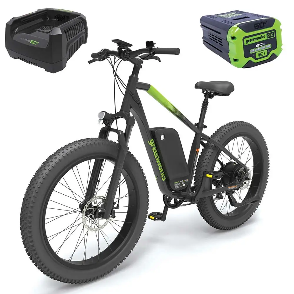GREENWORKS 60V 1 x 8Ah 26 Fat Tyre Mountain E-Bike Kit 7403907AU-KIT