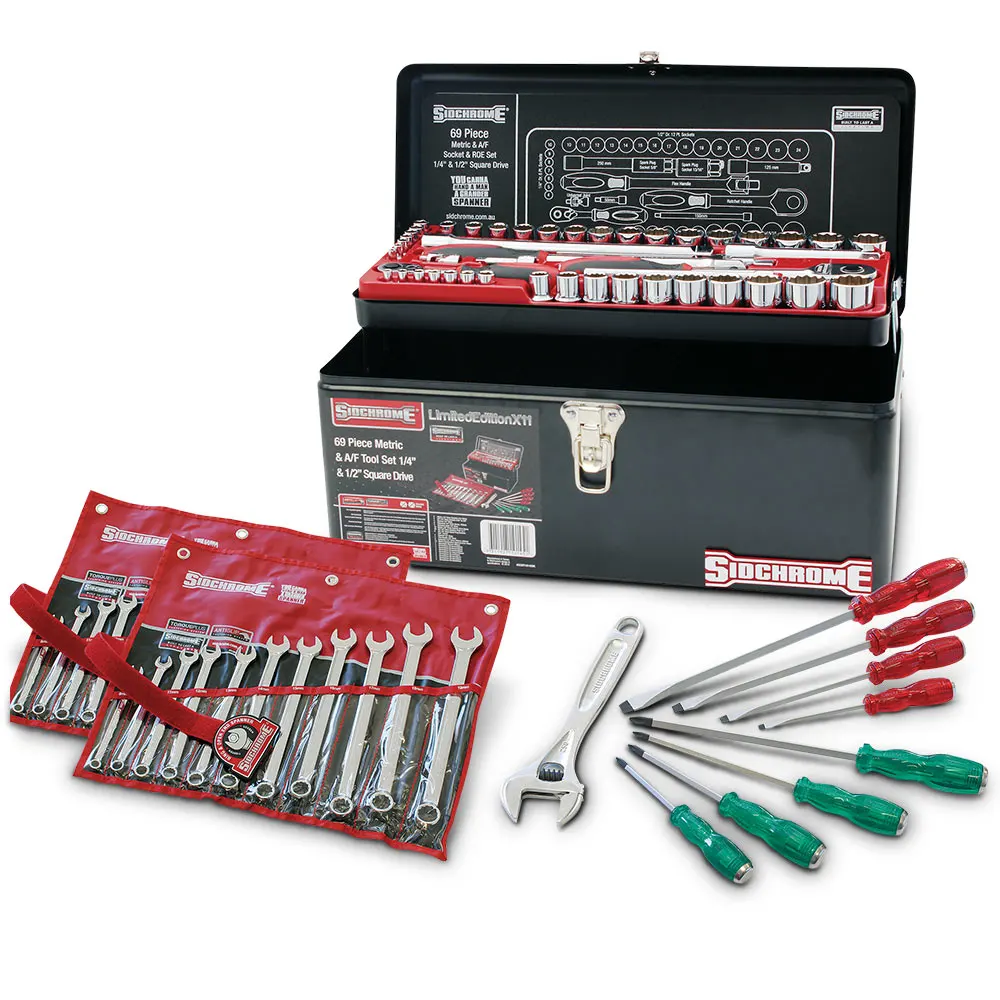 SIDCHROME 78 Piece Cantilever Tool Box Set SCMT45355BK