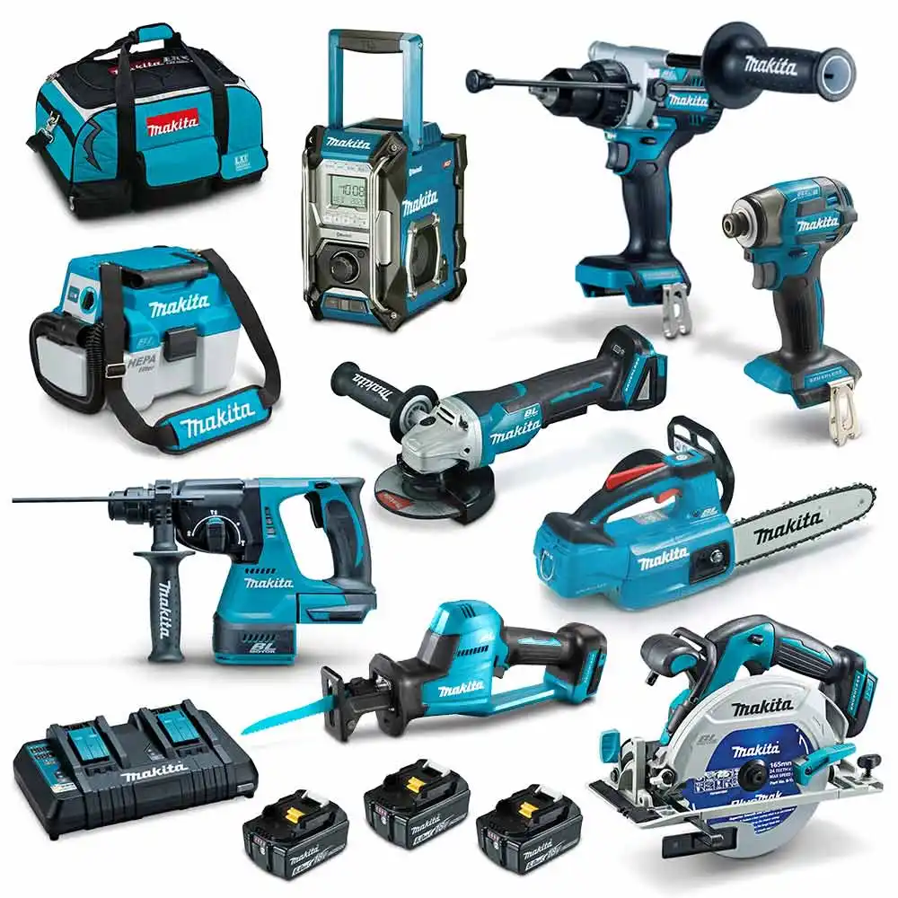 MAKITA 18V Brushless 9 Piece 3 x 6.0AH Combo Kit DLX9014GX1