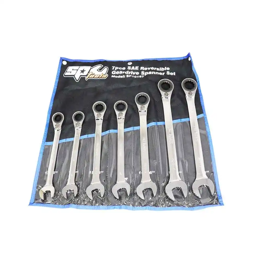 SP TOOLS 7 Piece SAE Reversible Geardrive ROE Spanner Set SP10167