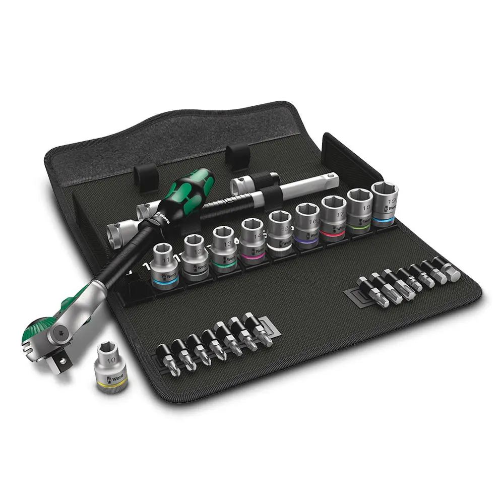 WERA 8100 SC 6 Zyklop Speed Ratchet Set 10-19mm 1/2" Drive Metric - 28 Piece WER004076