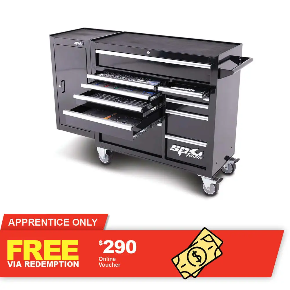 SP TOOLS Metric/SAE Custom Series Roller Cabinet Tool Kit Black - 238 Piece SP50626X