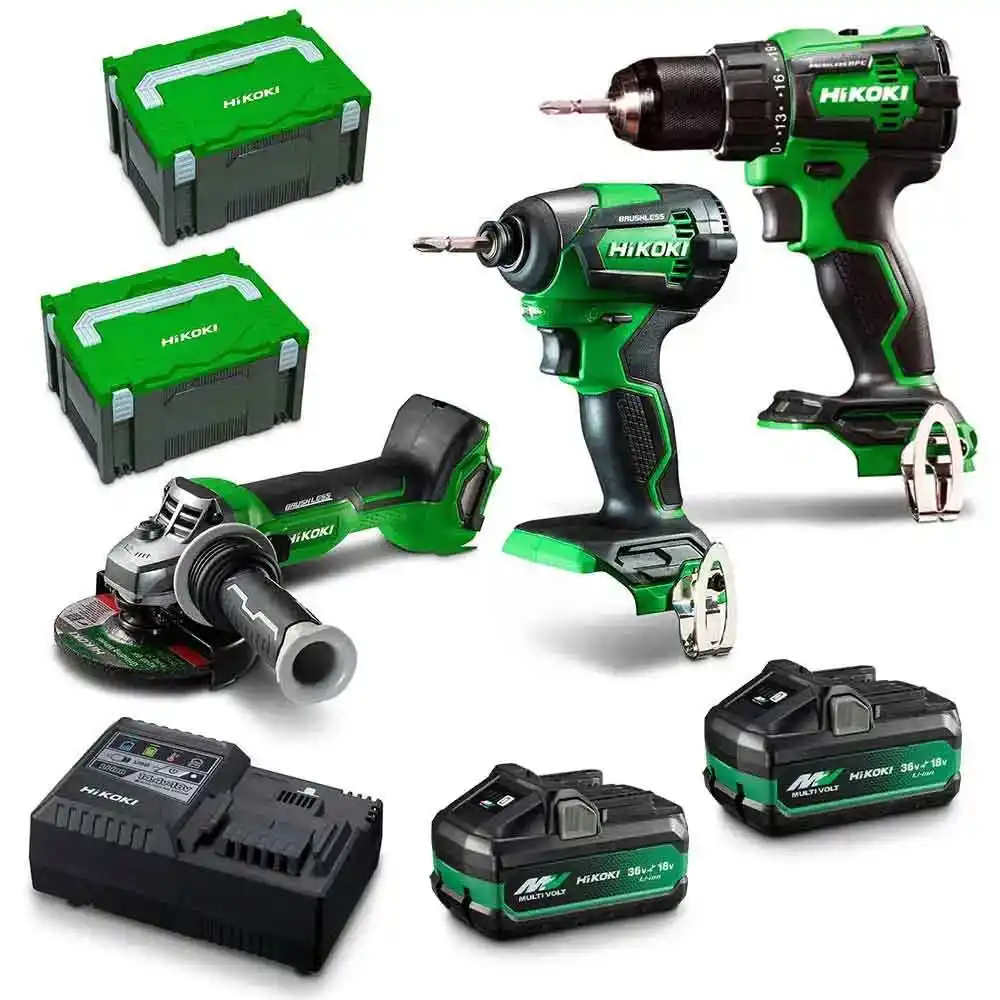 HiKOKI 18V Brushless 3 Piece 2 x 2.5/5.0Ah Combo Kit KC18DDBL2(HCZ)