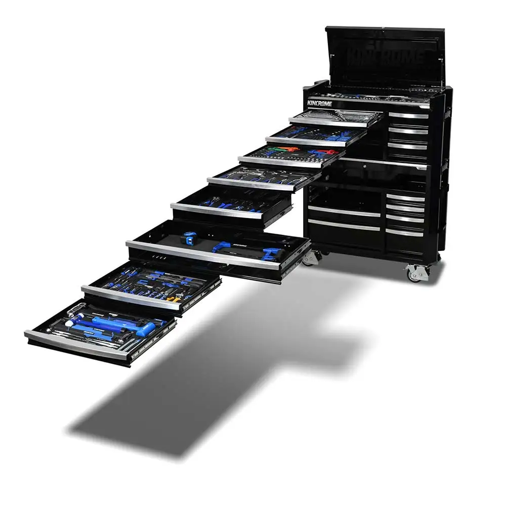 KINCROME 42" 17 Drawer Contour Workshop Tool Kit Black - 545 Piece K1958B
