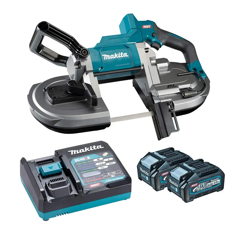 MAKITA 40V Max XGT Brushless 2 x 4.0Ah 127mm Bandsaw Kit PB002GM201