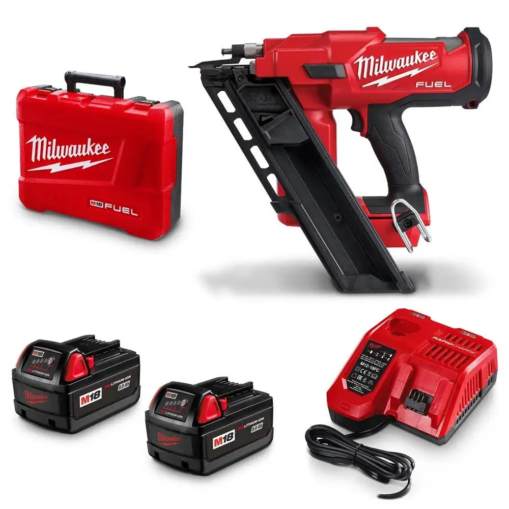 MILWAUKEE 18V FUEL 30° - 34° Brushless 2 x 3.0ah Framing Nailer Kit M18FFN-302C