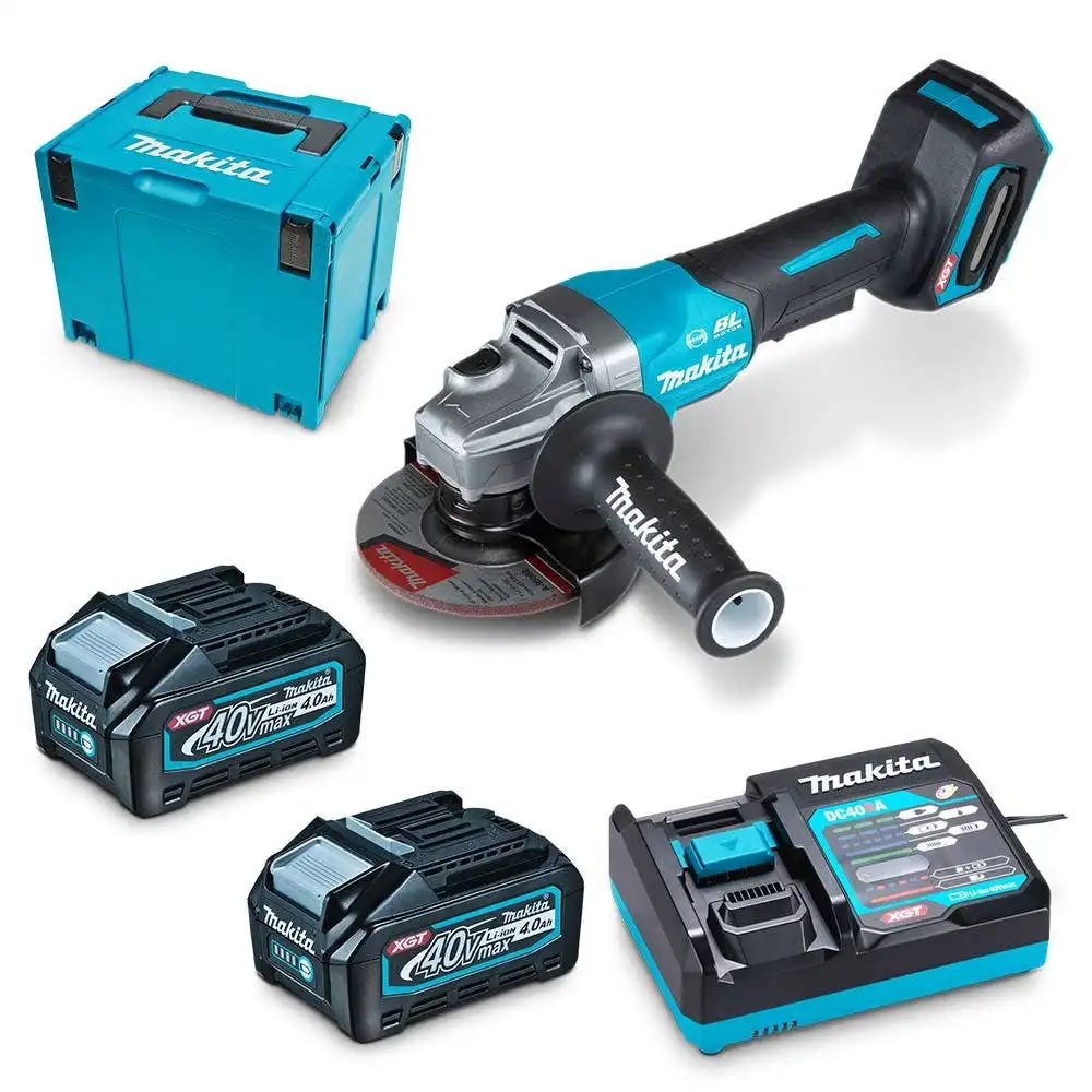 MAKITA 40V Max XGT Brushless 125mm Paddle Switch Angle Grinder Kit GA013GM201