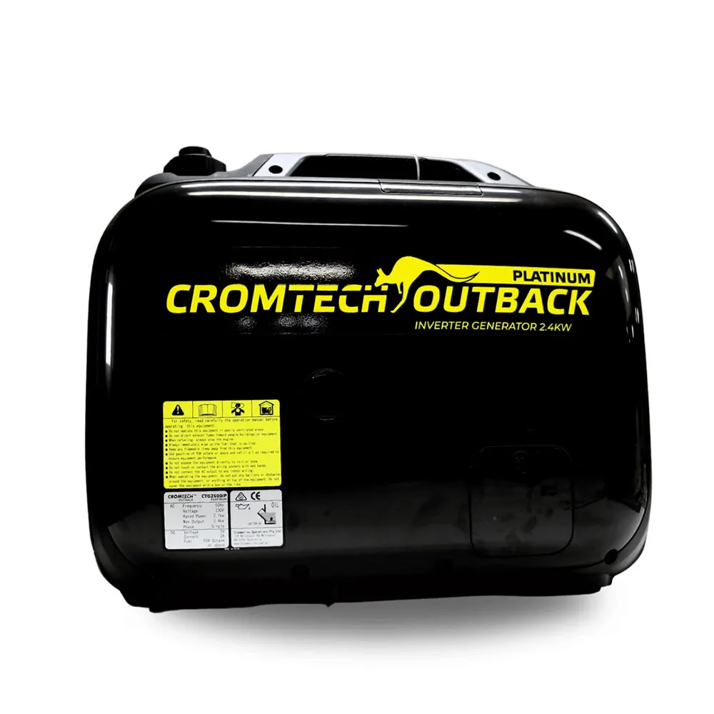 CROMMELINS 2400W Recoil Start Inverter Petrol Generator with 2 X 15A Sockets CTG2500IP