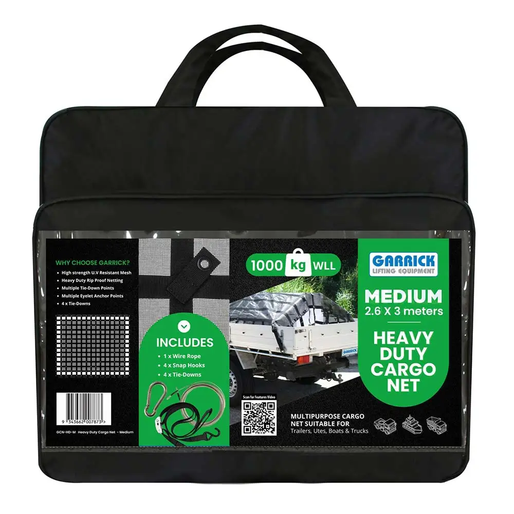 GARRICK 1000kg 3 x 32.6m Heavy Duty Cargo Net Medium GCN-M