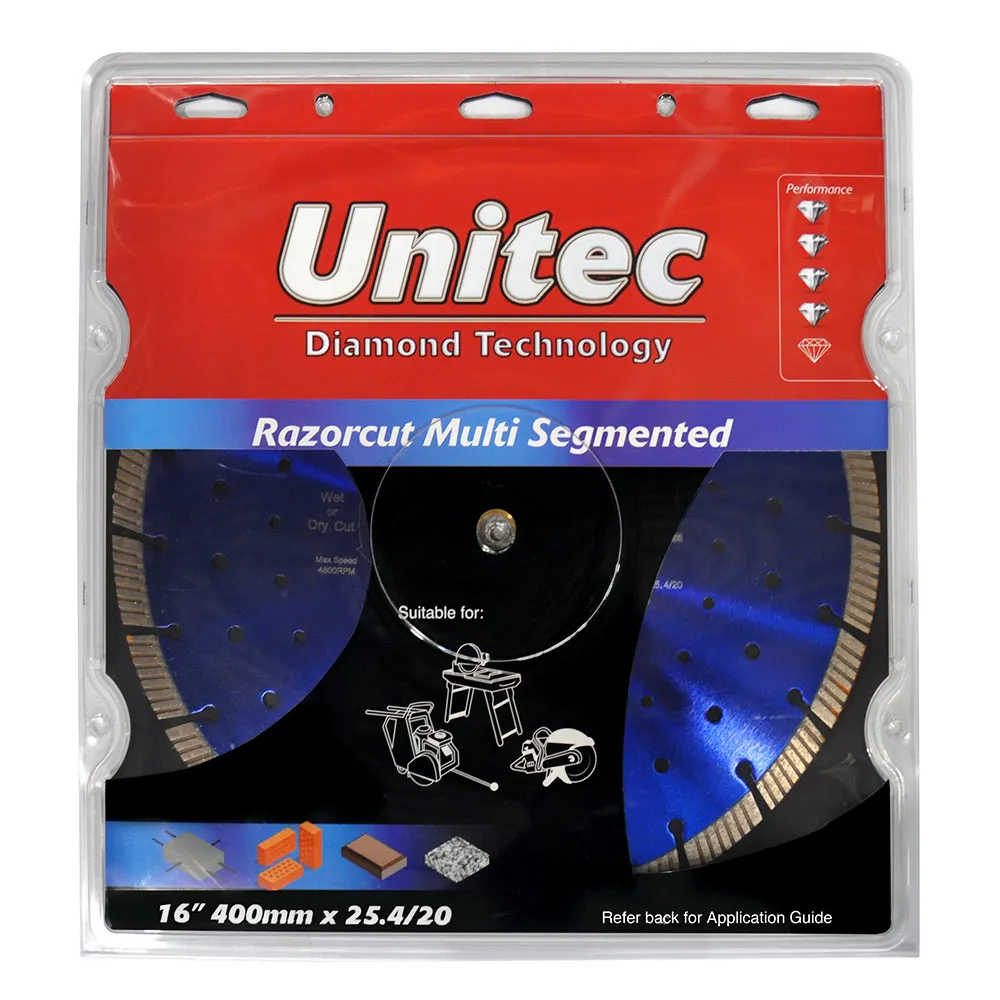 UNITEC 400mm Segmented Diamond Blade for General Purpose Cutting - RAZORCUT U-16RZMULTI